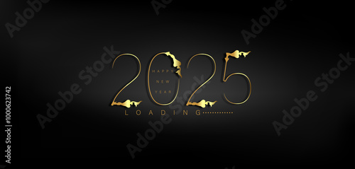We Wish You A Happy New Year 2025 Gold Text And Beautiful Design