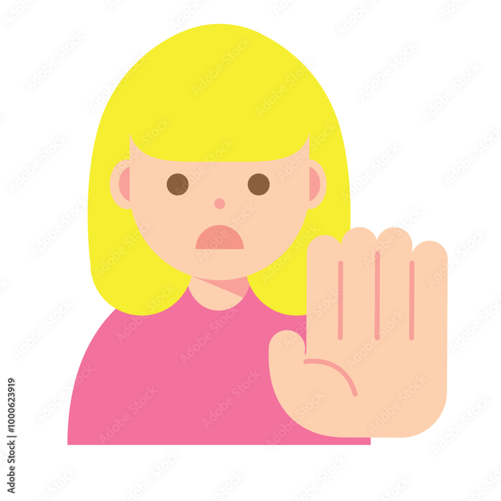 拒否する、止める女性のイラスト 拒否する、止める女性のイラスト