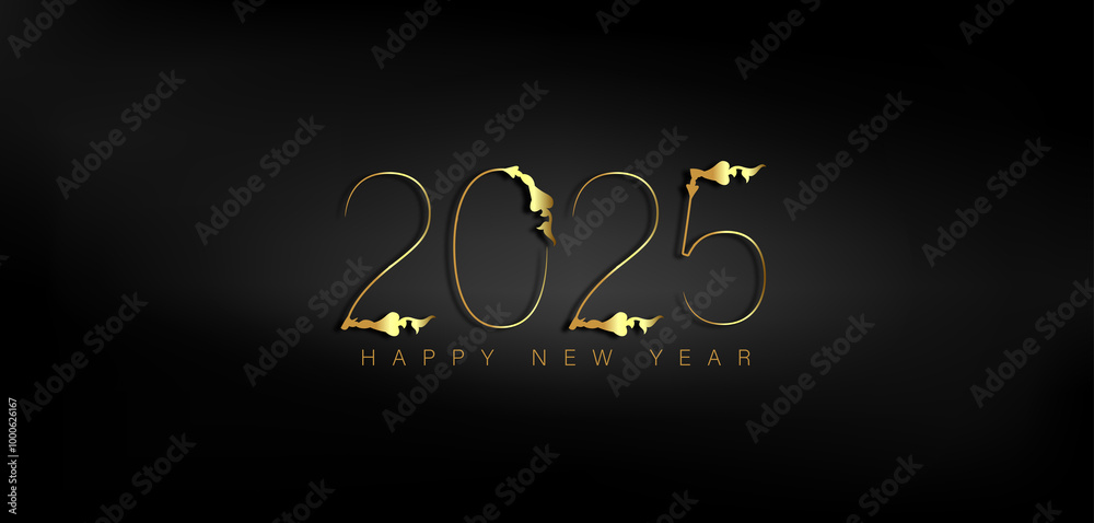 We Wish You A Happy New Year 2025 Gold Text And Beautiful Design We Wish You A Happy New Year 2025 Gold Text And Beautiful Design