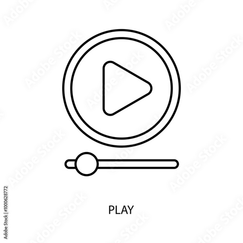 play concept line icon. Simple element illustration. play concept outline symbol design.