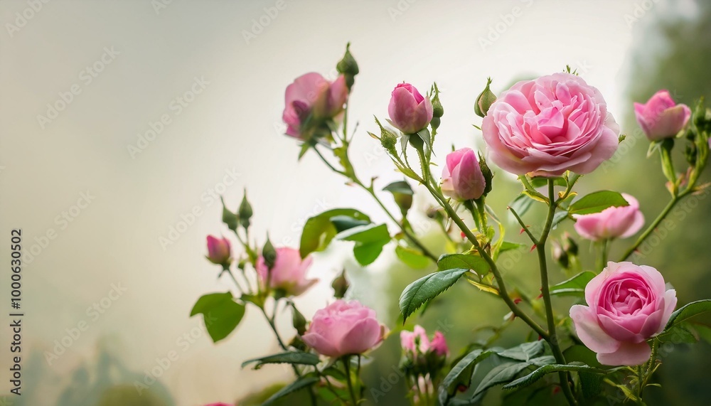 Delicate pink roses bloom Delicate pink roses bloom