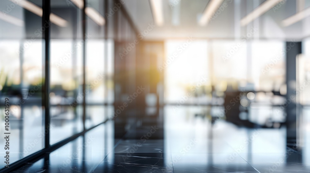 Abstract Blurred Office Interior with Glass Walls Abstract Blurred Office Interior with Glass Walls