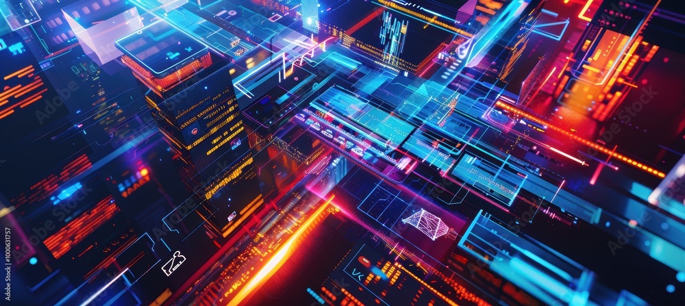 Futuristic Cyber Monday Sale Email Header with Smartphones, Tablets, and Accessories for Tech Promotions Futuristic Cyber Monday Sale Email Header with Smartphones, Tablets, and Accessories for Tech Promotions