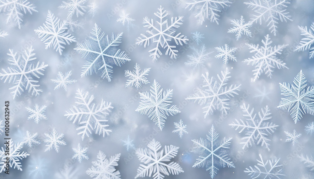 Delicate snowflakes fall on a blue background. Delicate snowflakes fall on a blue background.