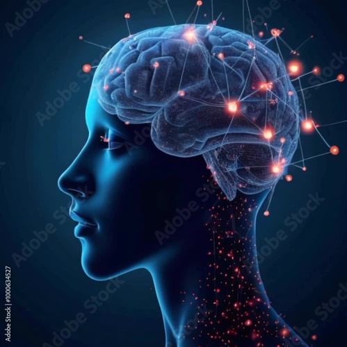 Artificial Intelligence creating. Abstract concept of cyber technology, machine learning, robot brain 3d animation. digital futuristic idea. AI digital brain. Big data analysis Face of cyber mind 4k