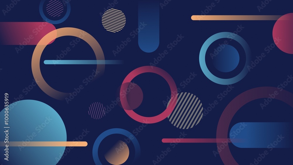 colorful background with circles and lines in space colorful background with circles and lines in space