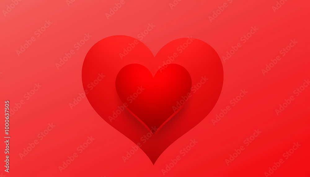 Abstract layered heart design in shades of red on a smooth background Abstract layered heart design in shades of red on a smooth background