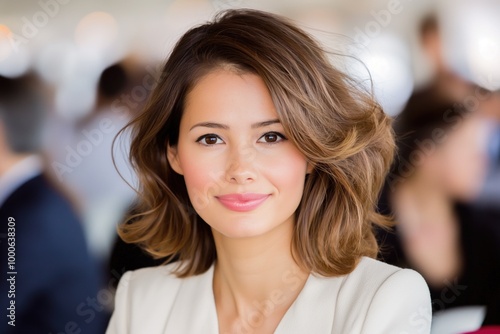 Confident Professional Woman in Modern Office Setting