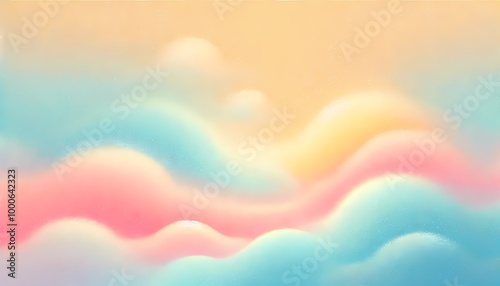 Abstract pastel cloud-like shapes in vibrant hues