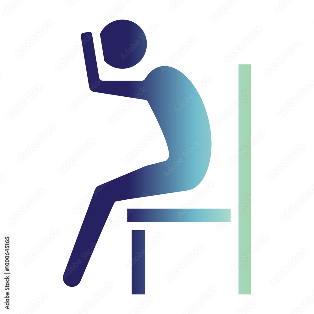 Mental Health Icon on flat gradient style. How to manage anxiety at work effectively