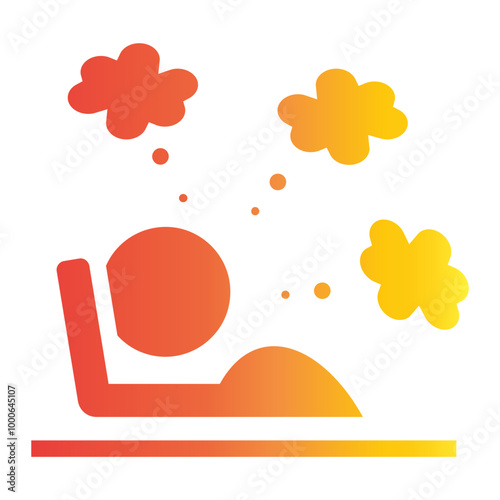 Mental Health Icon on flat gradient style. How to manage anxiety at work effectively