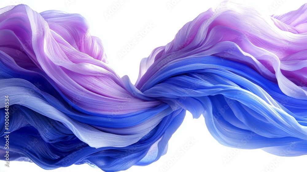 Obraz premium Abstract flow of vibrant colors in smooth waves, white isolate background.