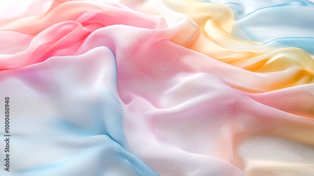 Obraz premium Abstract Pastel Fabric Draped in Soft Waves