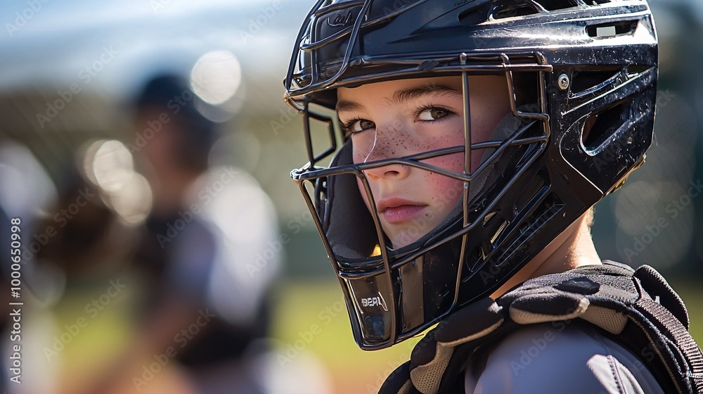 A determined catcher, clad in gear, intensely focuses on the pitch during a vibrant baseball game. A determined catcher, clad in gear, intensely focuses on the pitch during a vibrant baseball game.