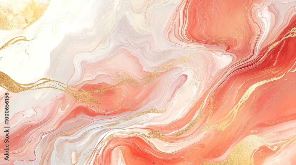 Abstract Swirling Paint with Gold Accents Abstract Swirling Paint with Gold Accents