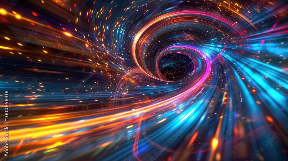 warp drive wormhole future sci fi space time tunnel colorful blue line warp drive wormhole future sci fi space time tunnel colorful blue line