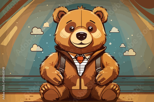 brown bear cartoon illustration