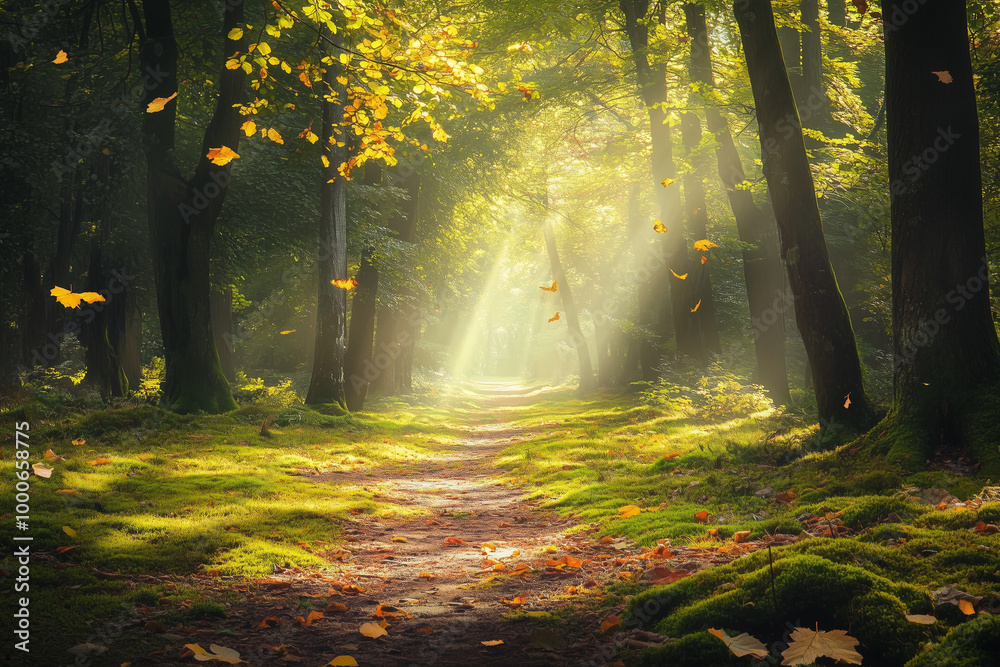 Fototapeta premium sun rays in the forest