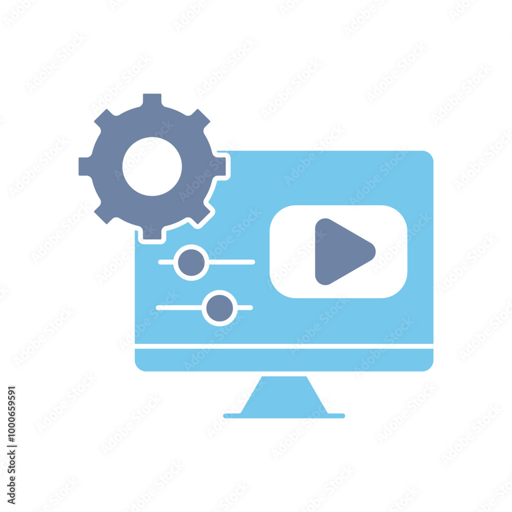 video editing concept line icon. Simple element illustration. video editing concept outline symbol design.