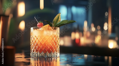 Illustration of Cocktail Drink 8K Realistic Lighting photo