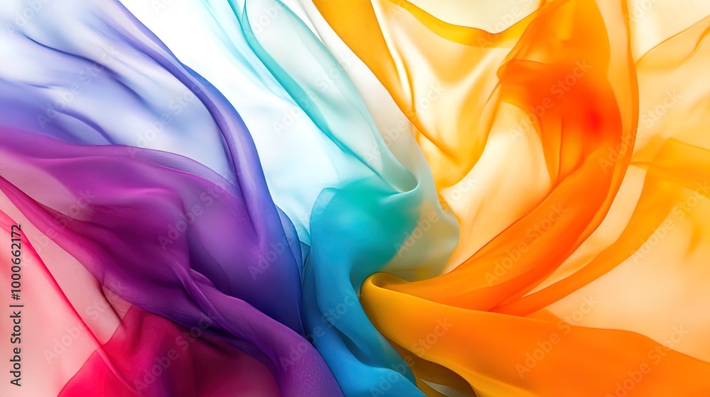 Obraz premium Abstract Swirling Fabric in Vibrant Colors