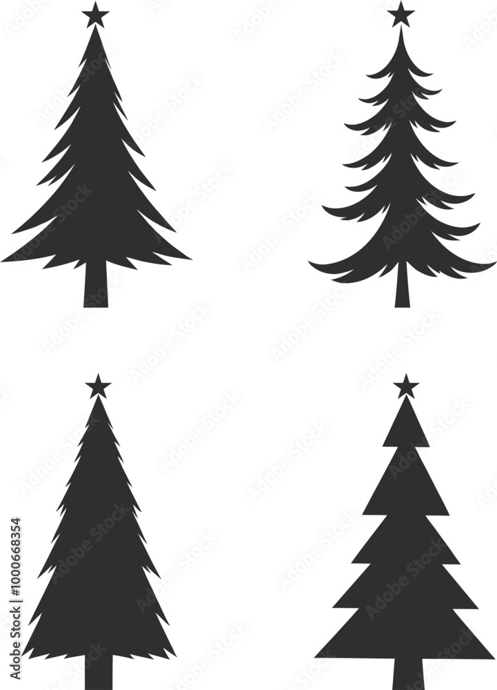 Fototapeta premium Minimalist Christmas Trees Silhouette