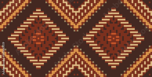 Stitch Traditional Indian Melodic Patternfolk Embroidery, Aztec Geometric Ornament Print. Design for Carpet, Wallpaper, Clothing, Wrapping, Fabric