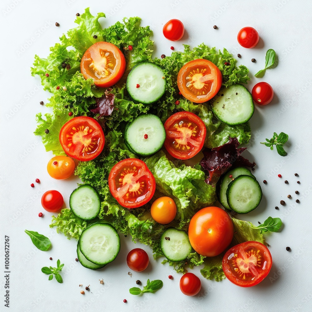 Vegetables floating in the middle of a white background Vegetables floating in the middle of a white background