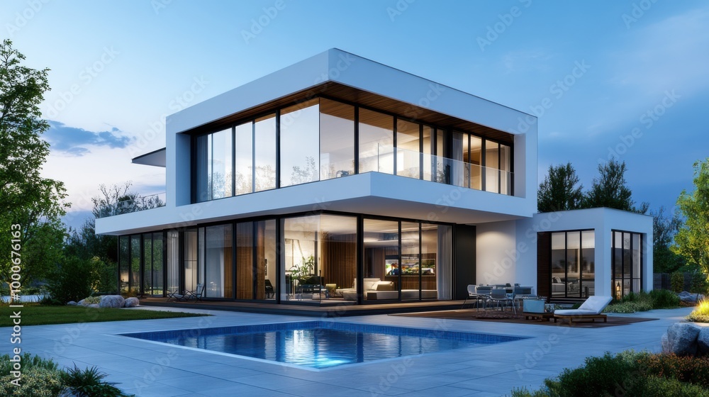 Modern Villa Design with Glass Features and Privacy Modern Villa Design with Glass Features and Privacy
