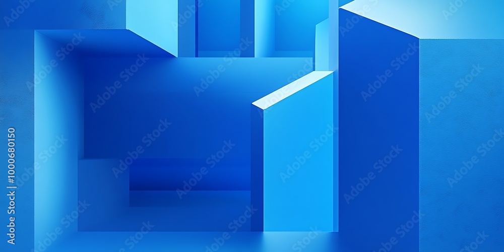 Abstract 3d render, blue geometric background, minimalist design, generative ai
Abstract 3d render, blue geometric background, minimalist design, generative ai