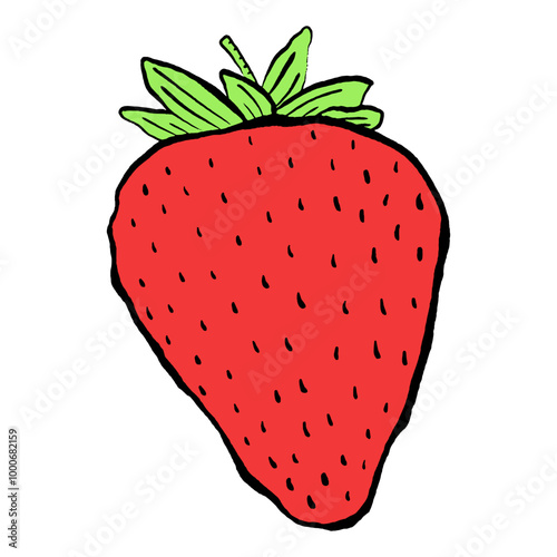 Flat illustration of a strawberry