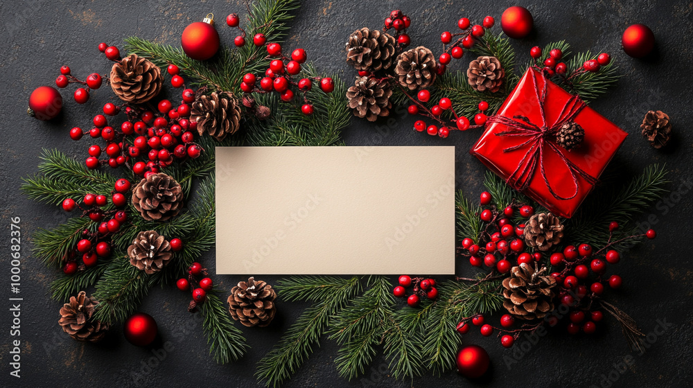 festive design featuring vibrant Christmas and New Year greetings, framed with elegant borders. The image symbolizes joy, celebration, and togetherness during the holiday season festive design featuring vibrant Christmas and New Year greetings, framed with elegant borders. The image symbolizes joy, celebration, and togetherness during the holiday season