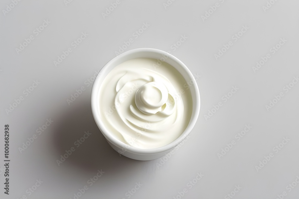 Fresh yogurt isolated on white background Generative AI illustration Fresh yogurt isolated on white background Generative AI illustration