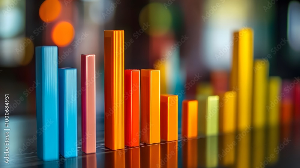 Business Ascendancy: Shaded Bar Graph Illustrating Progressive Growth Business Ascendancy: Shaded Bar Graph Illustrating Progressive Growth