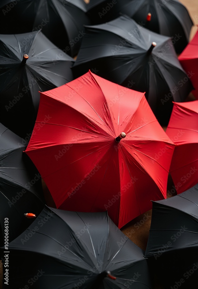 The lone red umbrella: A captivating image of resilience and hope, even in the darkest of times The lone red umbrella: A captivating image of resilience and hope, even in the darkest of times