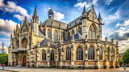 Gothic style church in Verviers, Belgium with intricate architecture details, Eglise Saint-Remacle, Verviers, Belgium photo