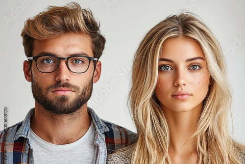 Young European Business Team Ready for Meeting with Laptops on White Background