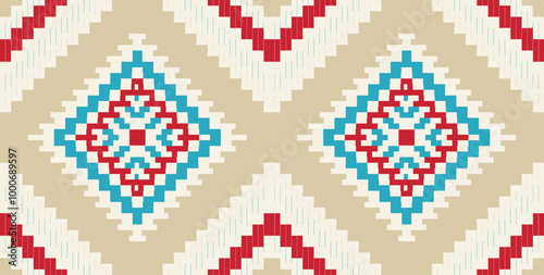 Squares Ndebele Traditional Pattern Drawingfolk Embroidery, Aztec Geometric Ornament Print. Design for Carpet, Wallpaper, Clothing, Wrapping, Fabric