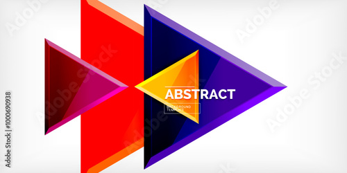 Abstract background - glossy triangles. Vector Illustration For Wallpaper, Banner, Background, Card, Book Illustration, landing page