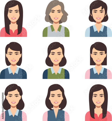 A vector illustration depicting male and female face silhouettes or icons, serving as avatars or profiles for unknown or anonymous individuals. The illustration portrays a man and a woman portrait.
