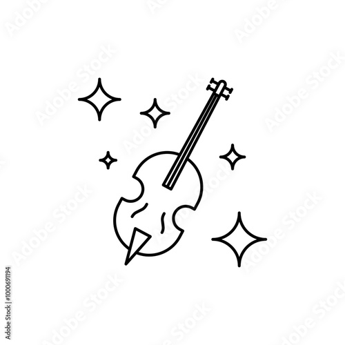 Double bass icon, contra bass