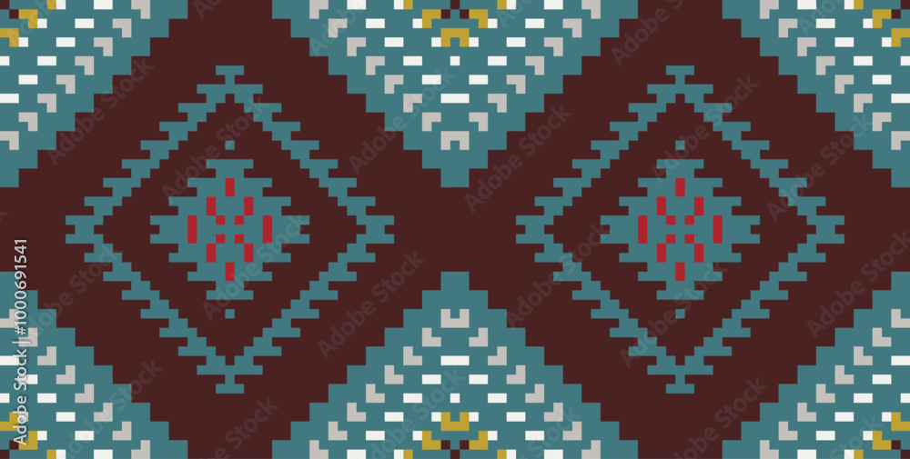 Oriental Ikat Pattern Meaningfolk Embroidery, Aztec Geometric Ornament Print. Design for Carpet, Wallpaper, Clothing, Wrapping, Fabric Oriental Ikat Pattern Meaningfolk Embroidery, Aztec Geometric Ornament Print. Design for Carpet, Wallpaper, Clothing, Wrapping, Fabric