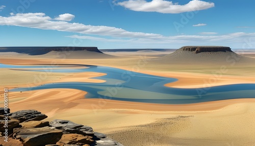 Stark beauty of the Nullarbor Plain showcasing vast arid landscapes in the heart of Australias interior photo