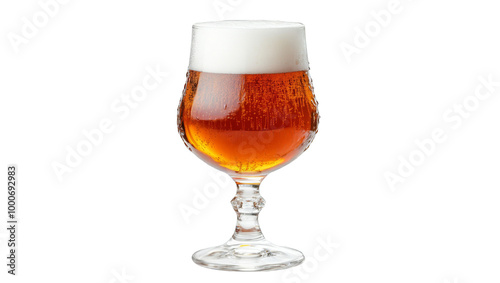 elegant glass with beer isolated on white transparent background 