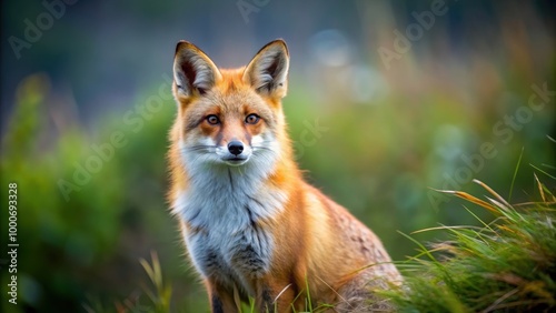 Red fox vulpes in a natural habitat , Wildlife, animal, mammal, fur, forest, predator, hunting, outdoors, nature