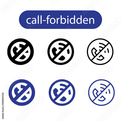 phone call ban prohibit icon. Not allowed to call . Forbidden cold call vector illustration on white background.
