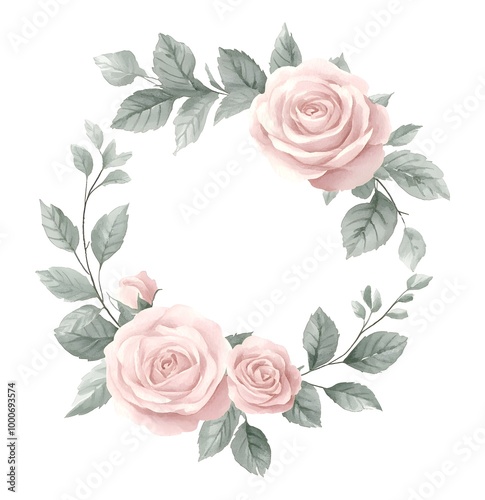 Watercolor floral bouquet, peonies and roses with eucalyptus leaves, pink flowers in a flat style on a white background,