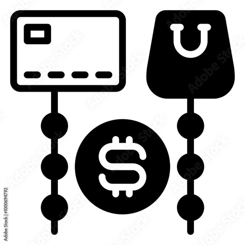 credit icon, glyph icon style
