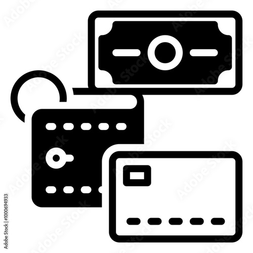 credit card icon, glyph icon style