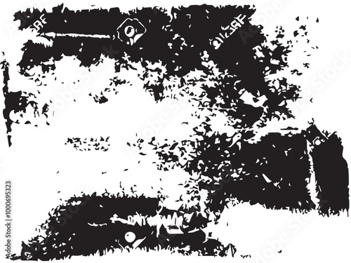 Rough black and white texture vector. Distressed overlay texture. Grunge background. Abstract textured effect. Vector Illustration. Black isolated